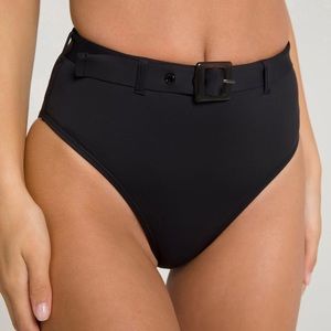 Good American belted black bikini bottom